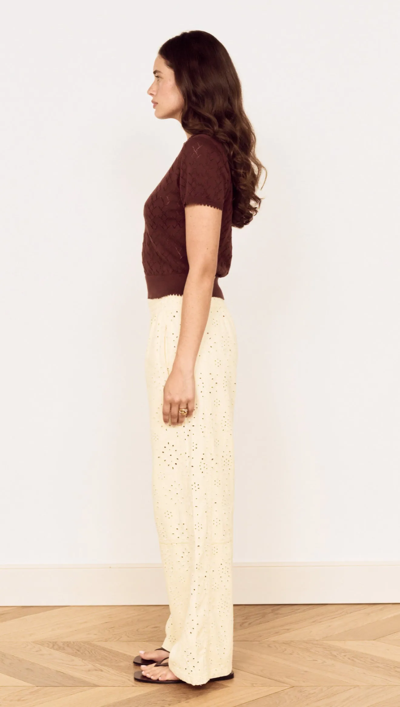 Brown Scallop Edge Knitted Tee sold by MINKPINK product image thumbnail 3