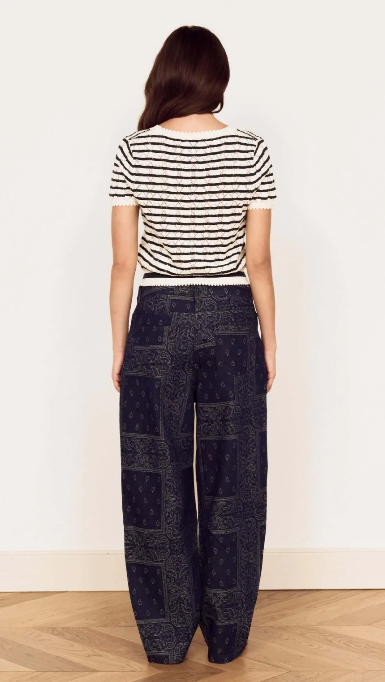 Cream Stripe Cotton Pointelle Knit Top sold by MINKPINK product image thumbnail 5