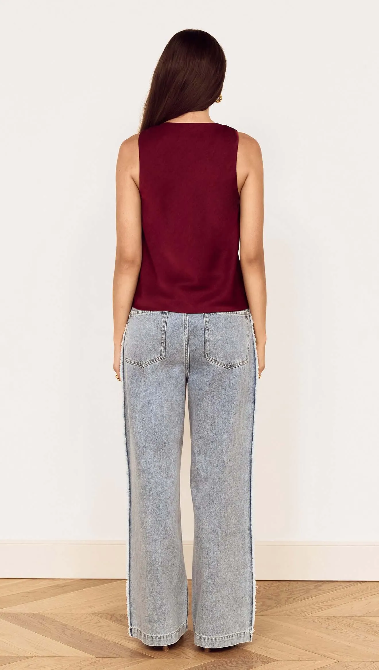 Wine Satin V-Neck Cami Top sold by MINKPINK product image thumbnail 5