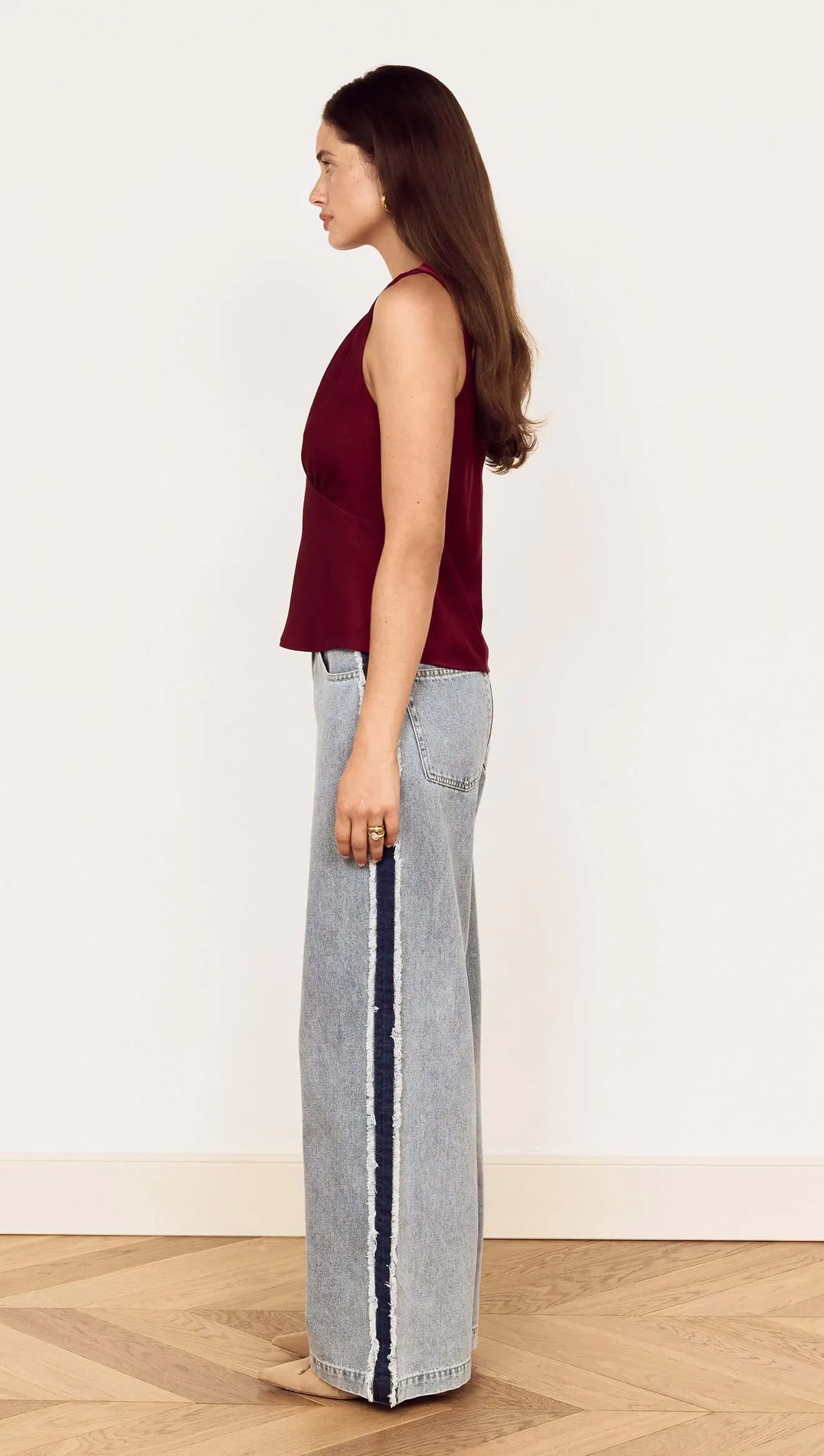 Wine Satin V-Neck Cami Top sold by MINKPINK product image thumbnail 4