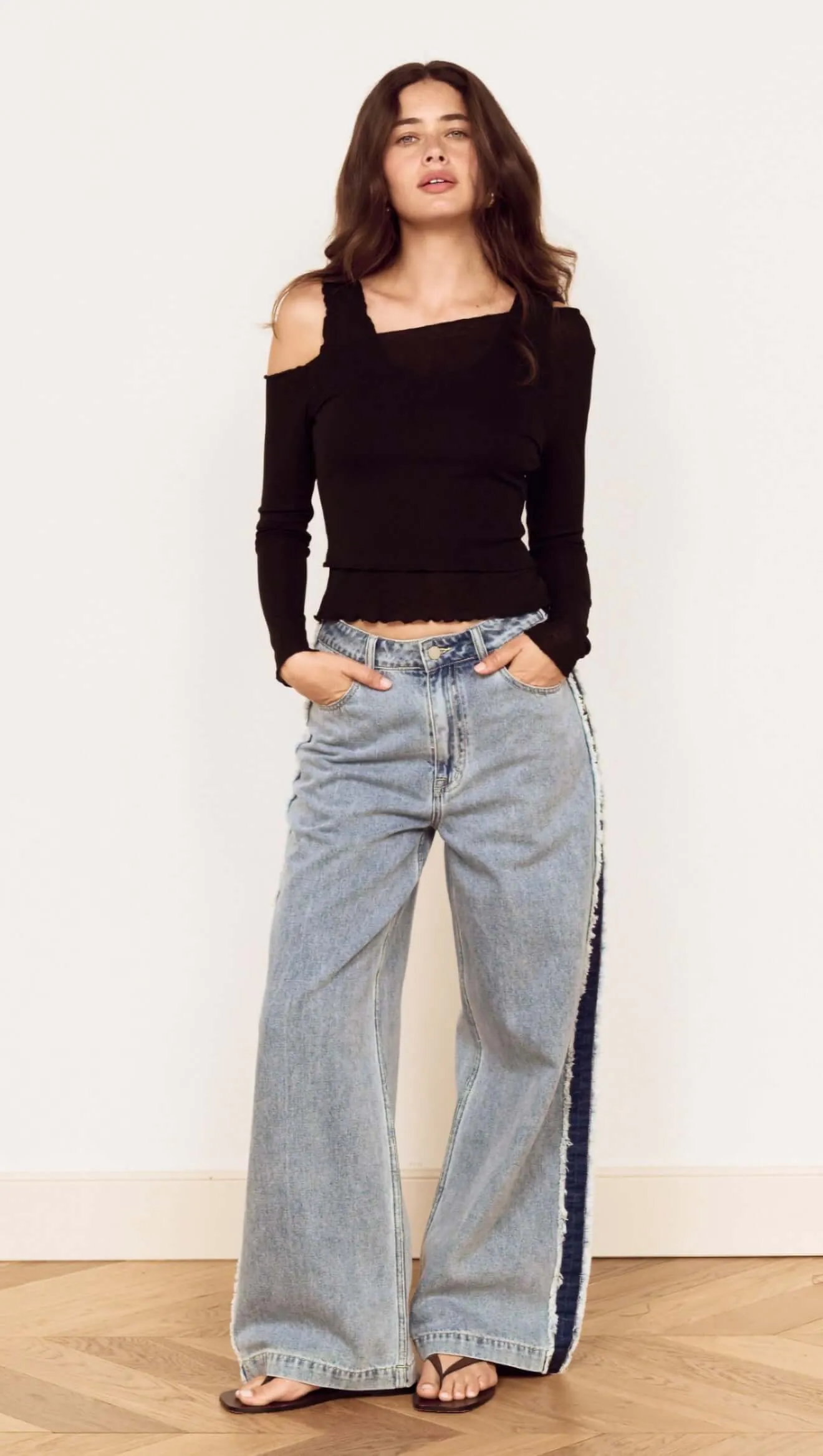 Black Asymmetric Layered Mesh Top sold by MINKPINK product image thumbnail 3