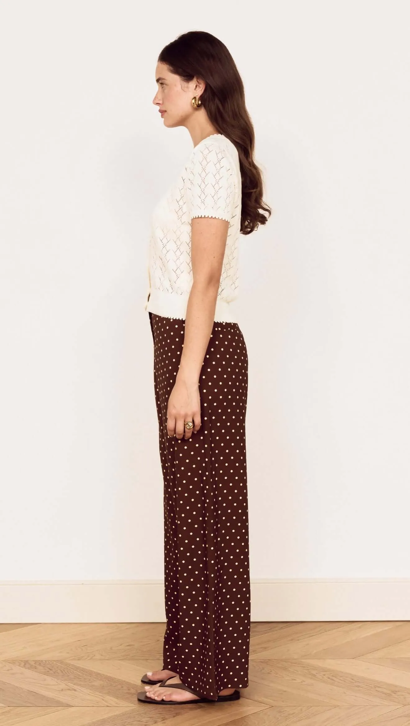 White Cotton Pointelle Knit Top sold by MINKPINK product image thumbnail 5