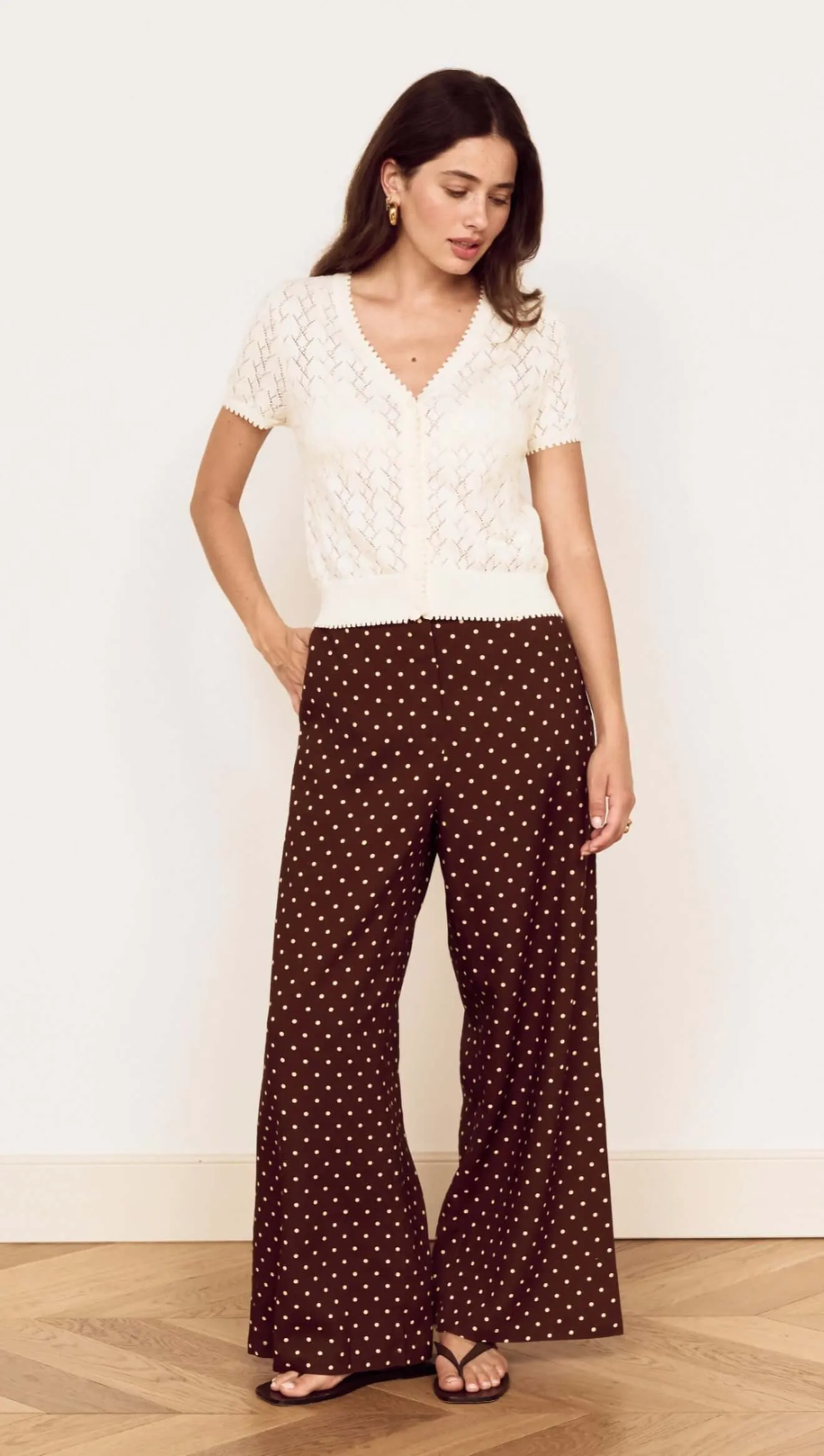 White Cotton Pointelle Knit Top sold by MINKPINK product image thumbnail 3