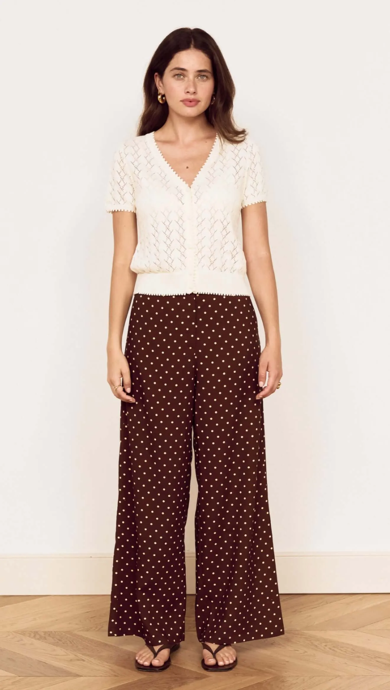 White Cotton Pointelle Knit Top sold by MINKPINK product image thumbnail 4
