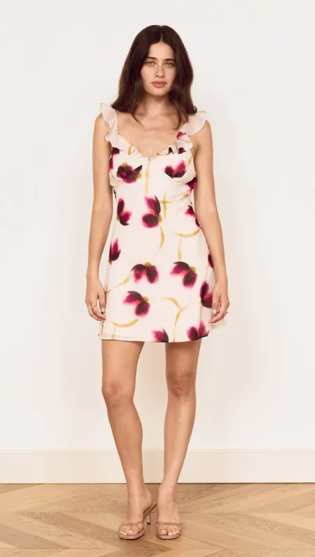 Floral Ruffle Detail Bias Mini Dress made by MINKPINK