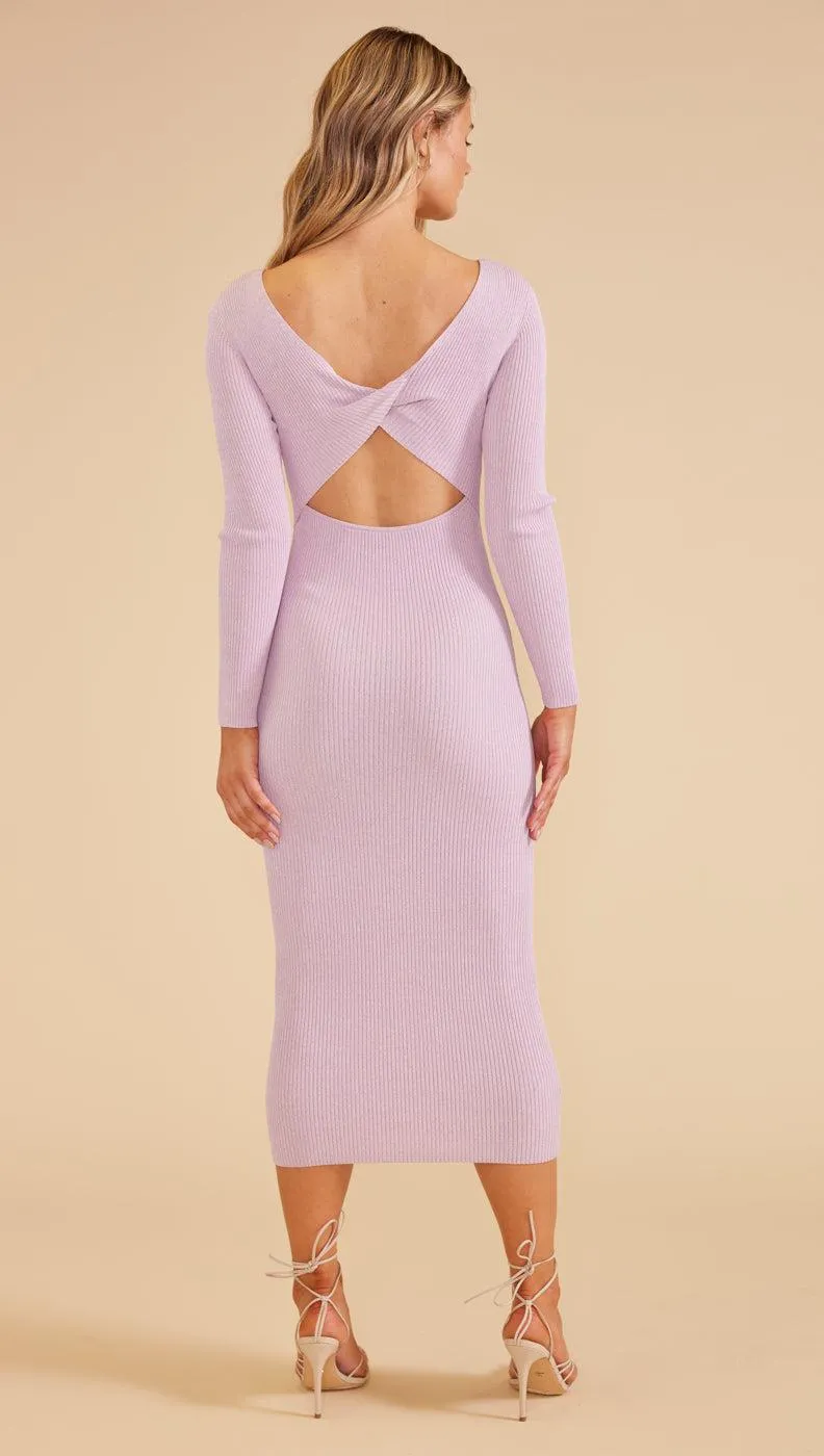 Fresco Twist Back Knit Dress Lavender sold by MINKPINK product image thumbnail 5