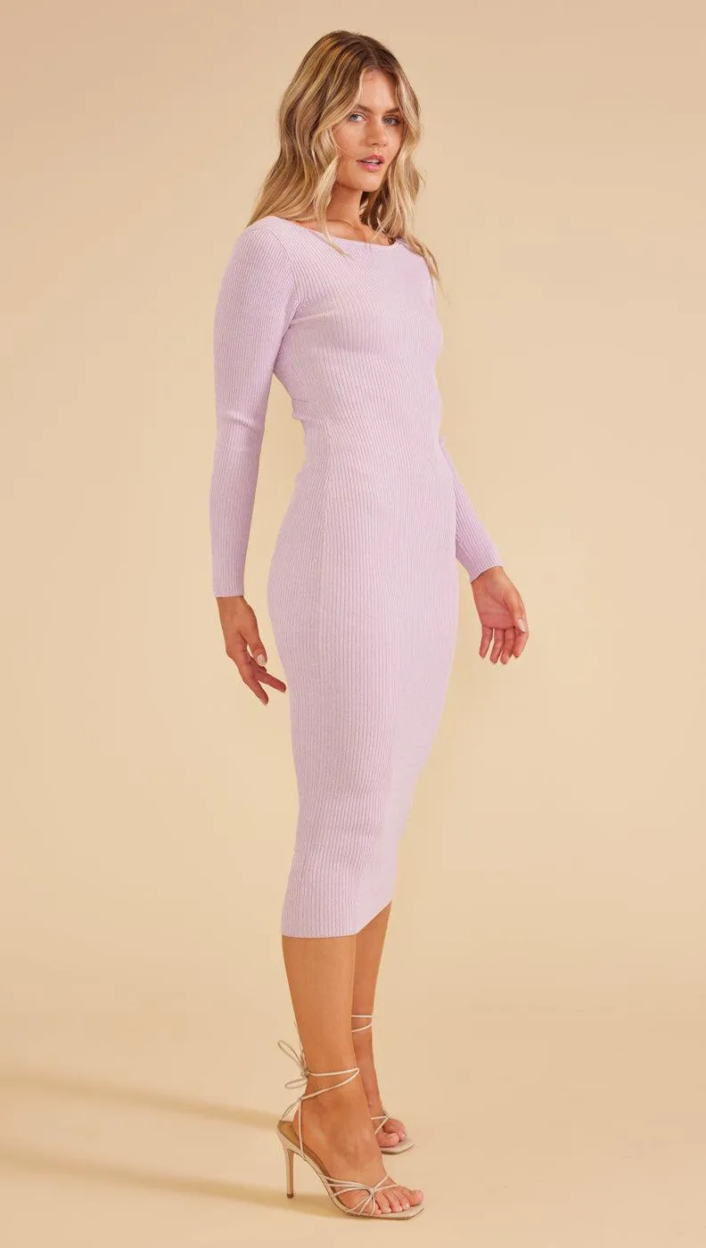 Fresco Twist Back Knit Dress Lavender sold by MINKPINK product image thumbnail 4