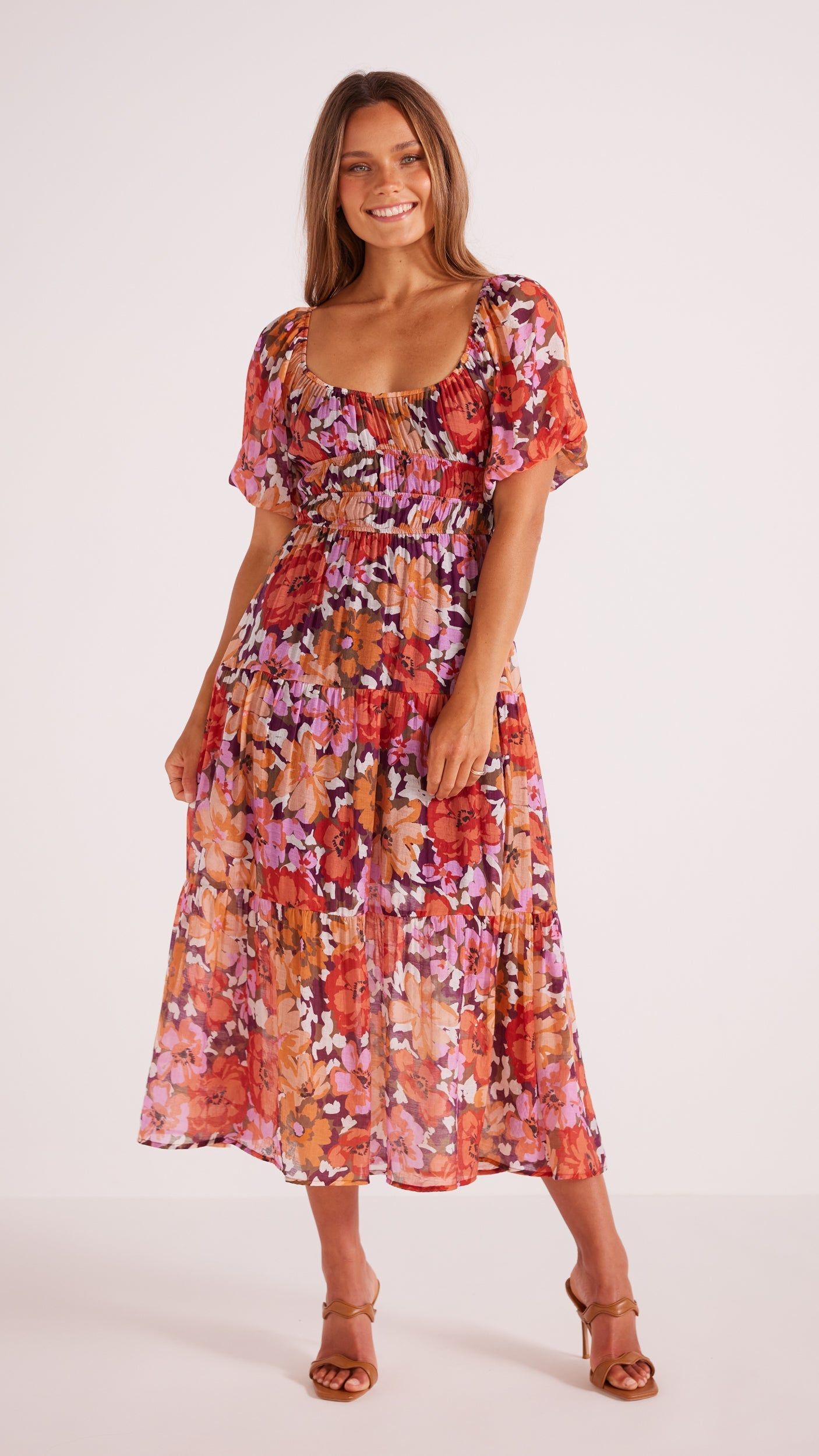 Zanita Tiered Midi Dress sold by MINKPINK