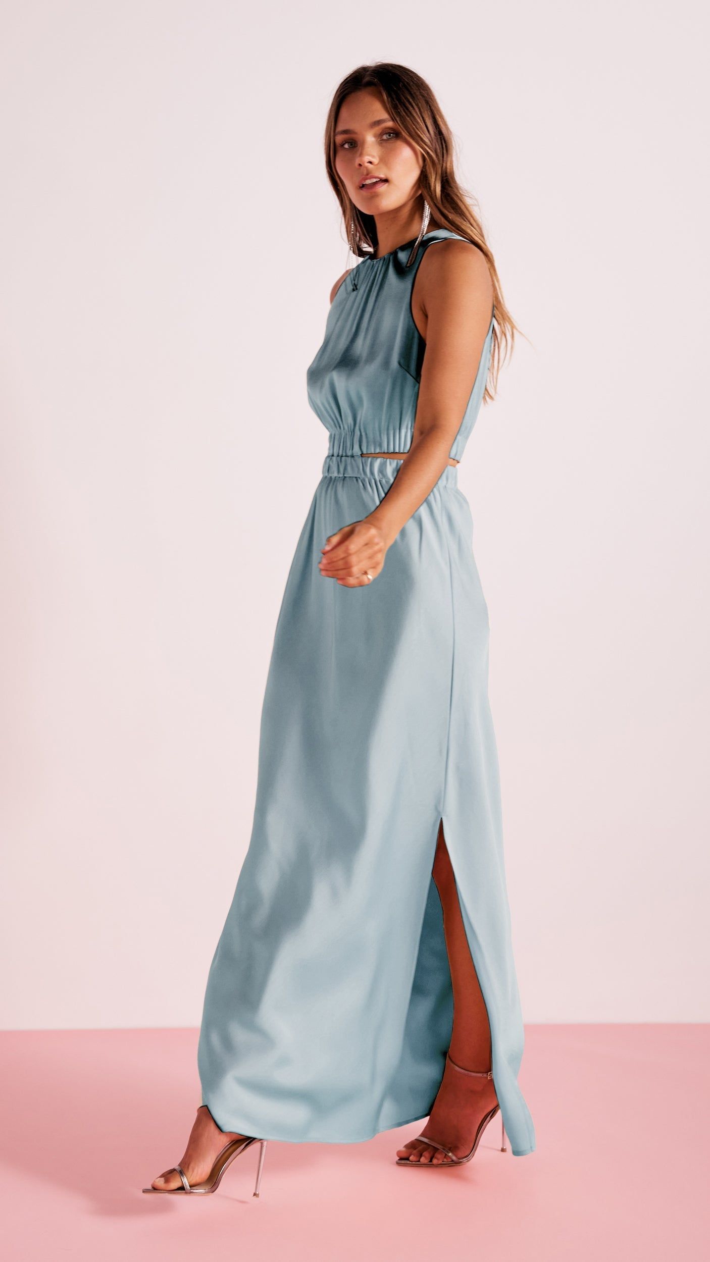 Finlay Satin Gown Blue sold by MINKPINK product image thumbnail 3