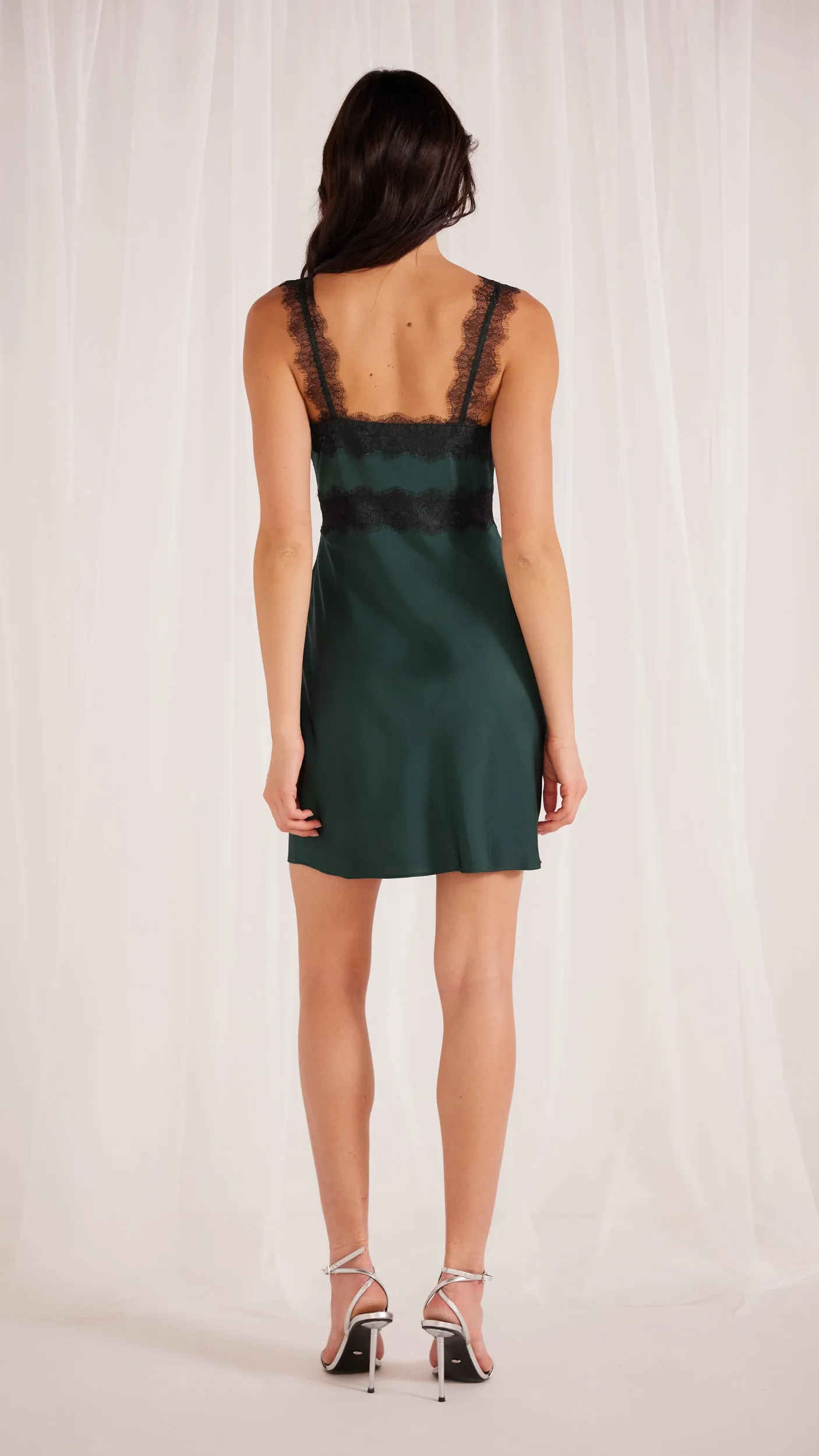 Erin Lace Trim Satin Mini Dress sold by MINKPINK product image thumbnail 4