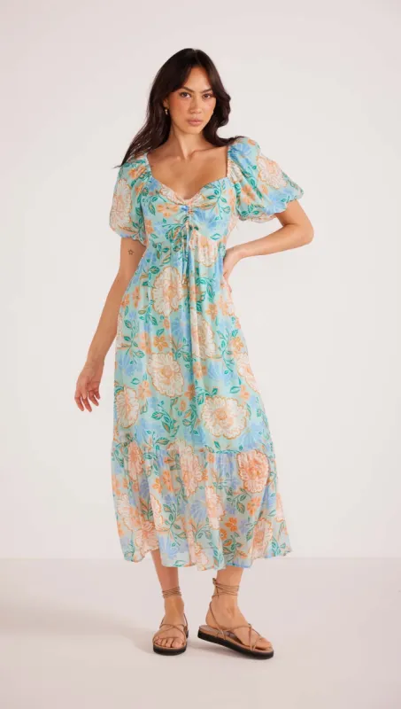 Evelyn Puff Sleeve Midi Dress - Extra 15% off sold by MINKPINK
