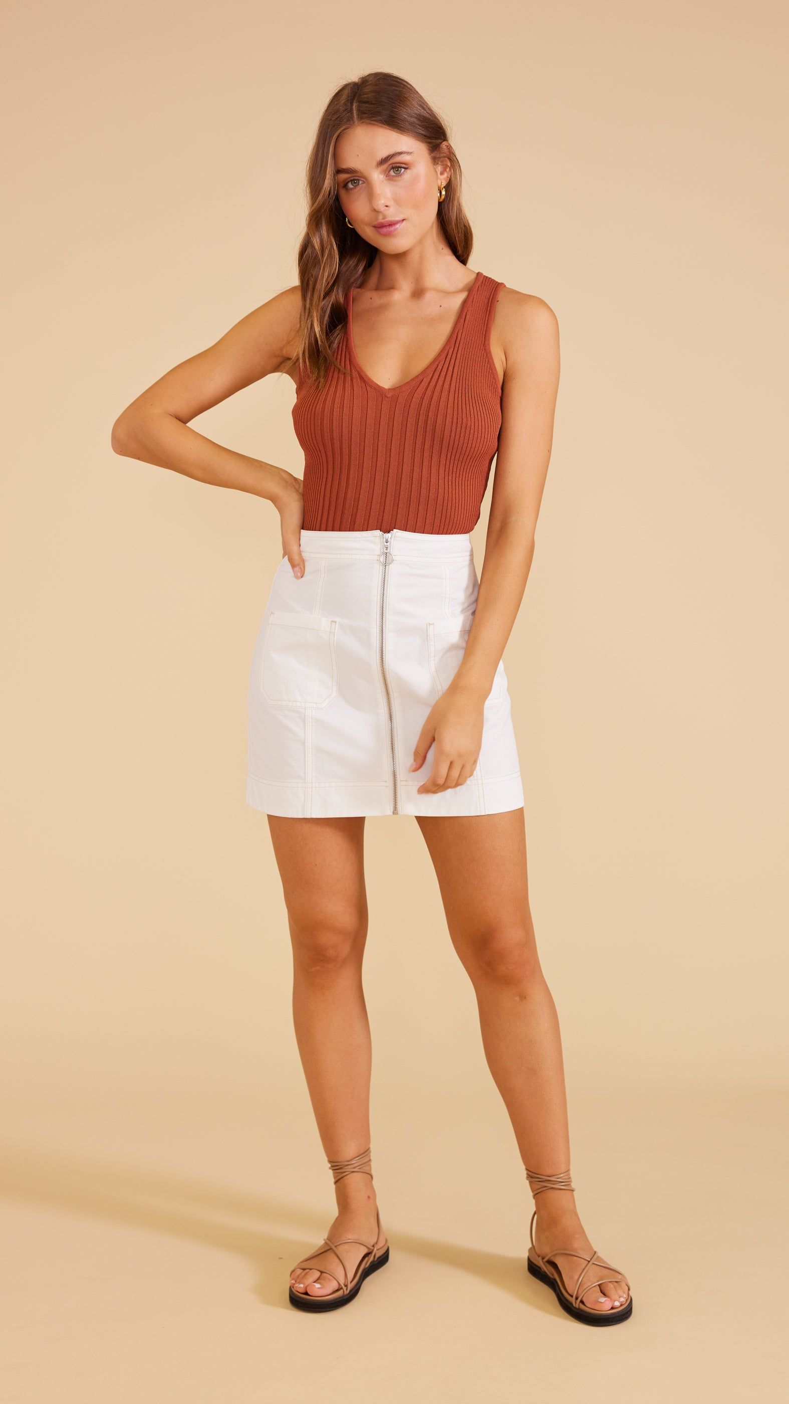 Gaia Knit Tank Tobacco sold by MINKPINK product image thumbnail 3