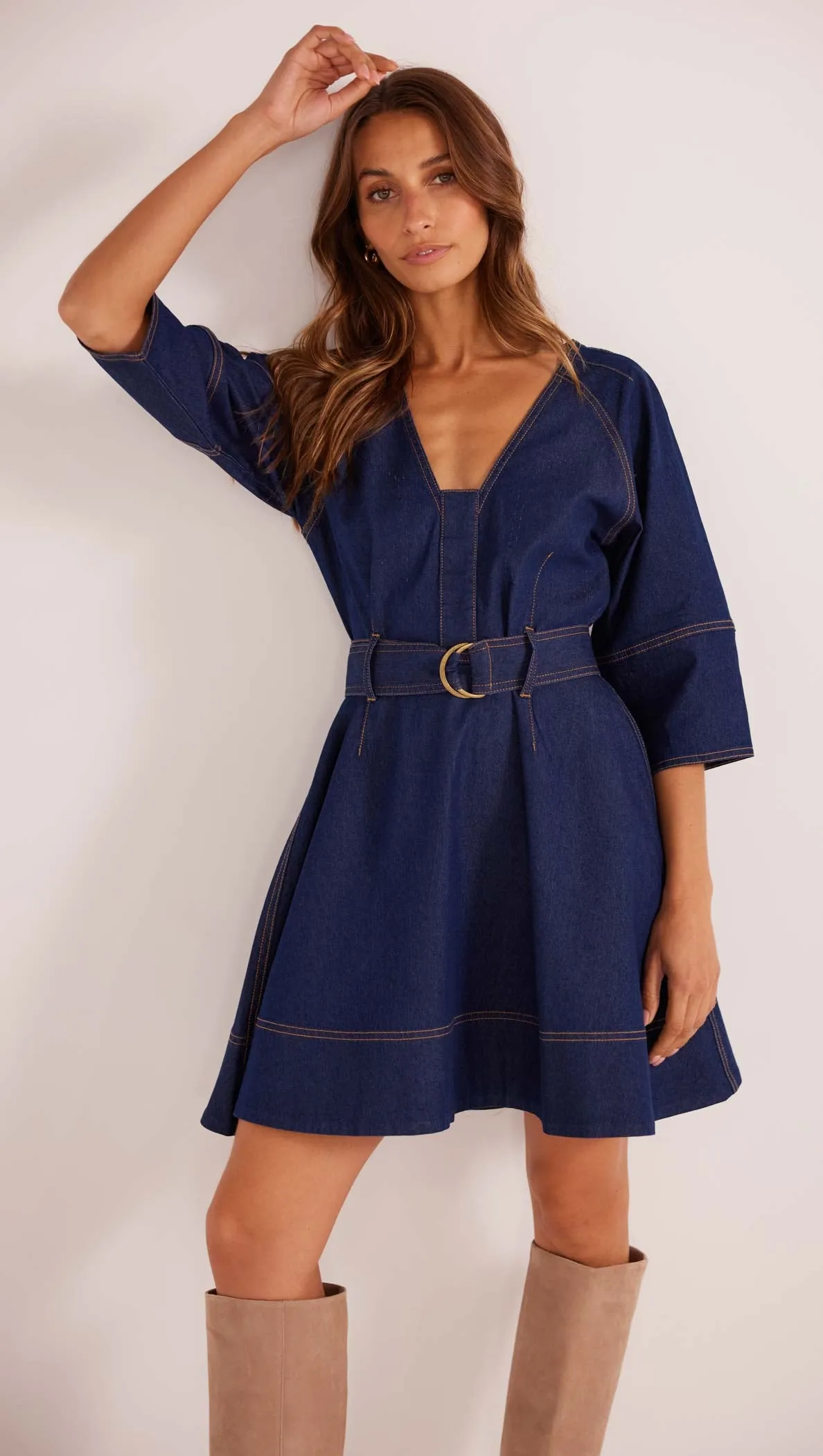 Kenzie Denim Mini Dress sold by MINKPINK product image thumbnail 4