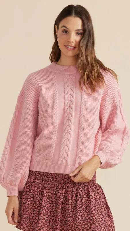 Kalgan Cable Jumper Blush sold by MINKPINK