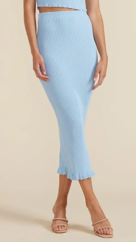 Cyprus Knit Midi Skirt Blue sold by MINKPINK