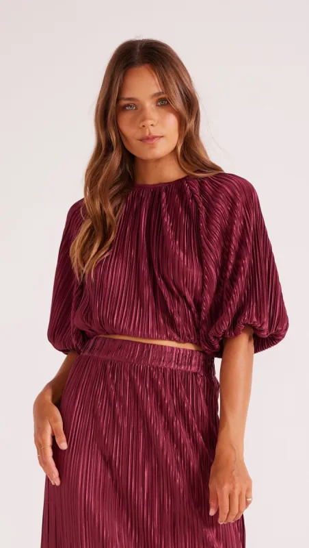 Tilla Plisse Crop Top sold by MINKPINK