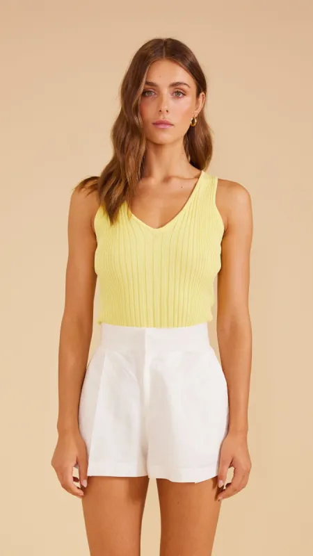 Gaia Knit Tank Lemon sold by MINKPINK