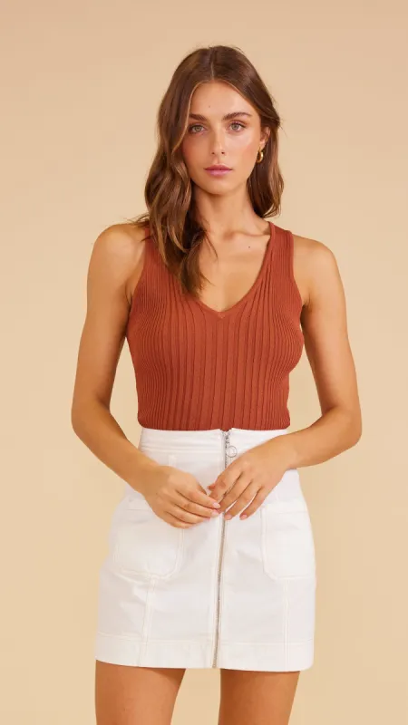 Gaia Knit Tank Tobacco sold by MINKPINK