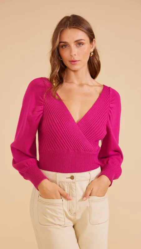 Maria Knit Top Pink sold by MINKPINK