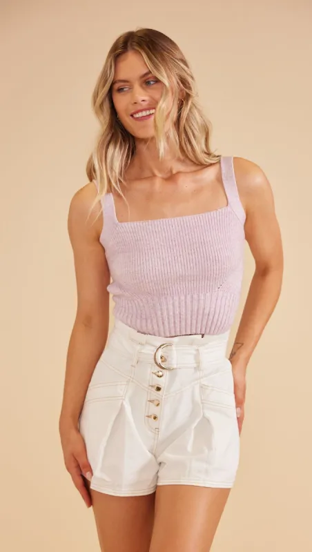 Millie Knit Crop Tank Lilac sold by MINKPINK