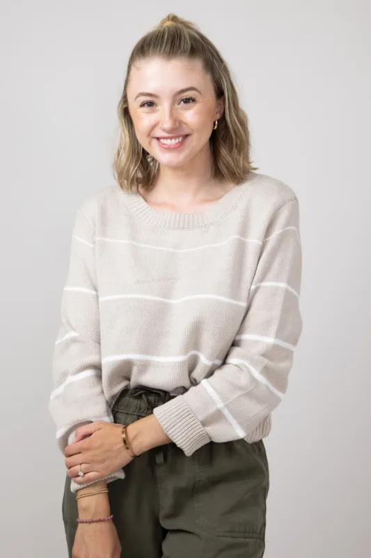 Miracle Striped Sweater for Women in Nude/Ivory | F140-NUDEIVORY sold by Miracle