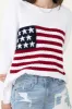 Miracle Knit American Flag Sweater for Women in White | M8167-IVORY sold by Miracle