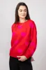 Miracle Multi Hearts Sweater for Women in Red | W8373-RED sold by Miracle