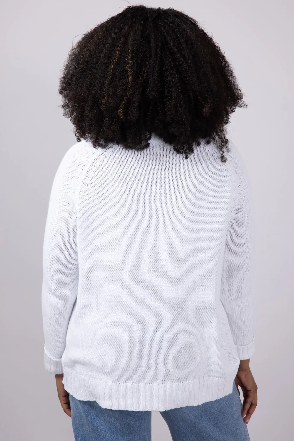 Beach Crewneck Sweater for Women in White/Blue | V2406-WHITEBLUE sold by Miracle product image thumbnail 2