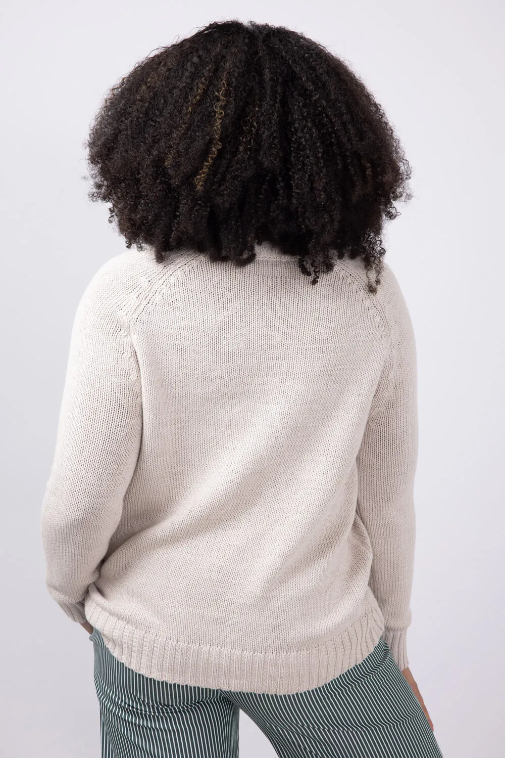 Beach Crewneck Sweater for Women in Khaki/Ivory | V2406-KHAKIIVORY sold by Miracle product image thumbnail 2