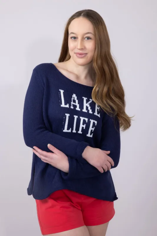 Miracle Lake Life Sweater for Women in Navy/Ivory | F139-NAVYIVORY sold by Miracle