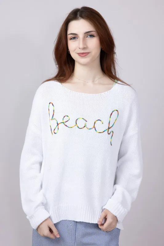 Miracle Beach Sweater for Women in White | F2127-WHITE sold by Miracle
