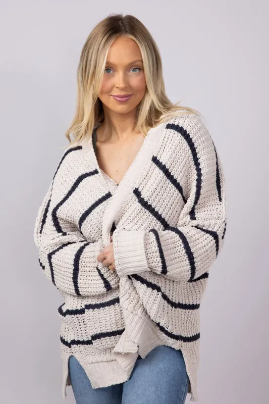 Miracle Sweater Cardigan for Women in Beige | W8401-BEIGEBLUE sold by Miracle