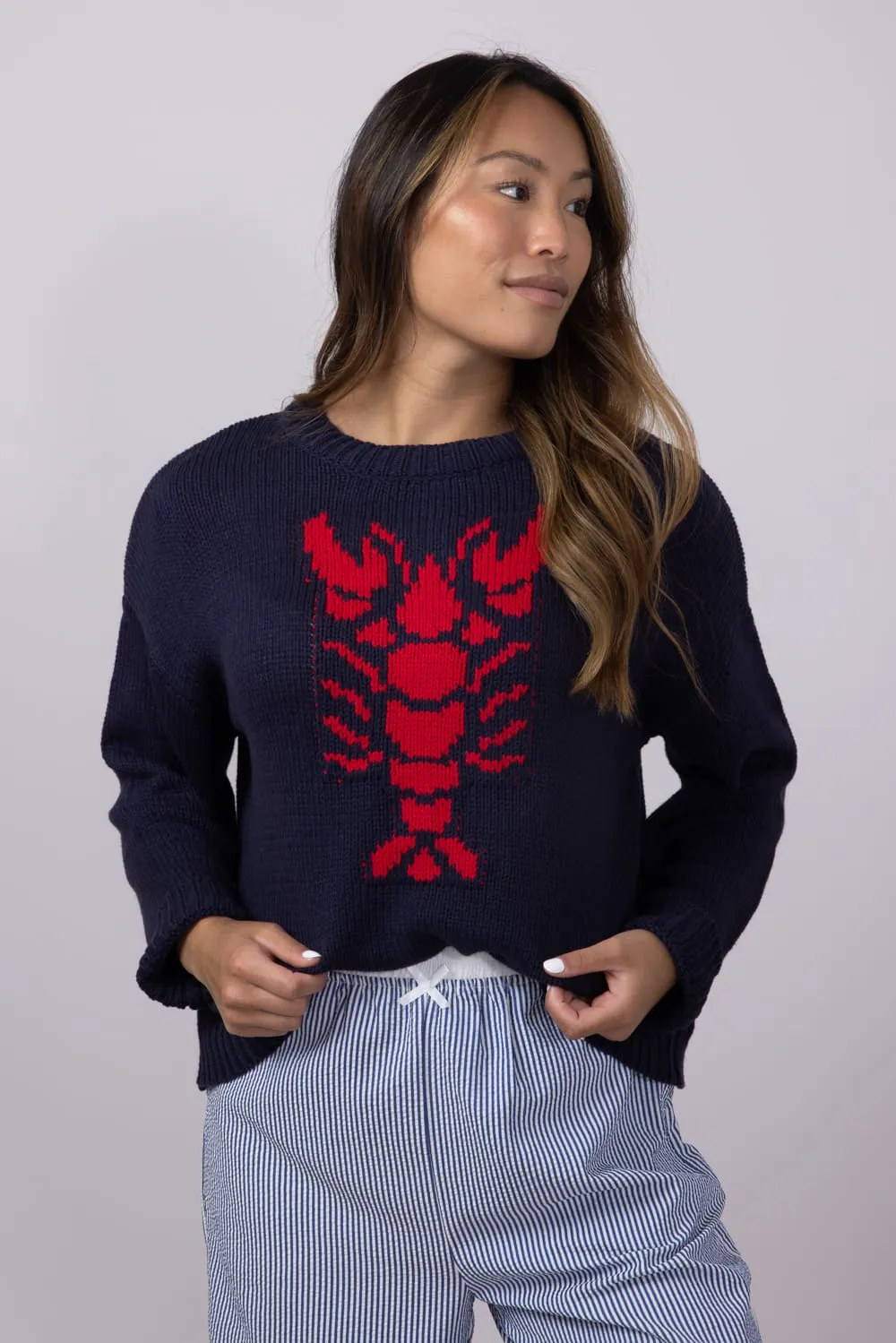 Miracle Lobster Sweater for Women in Navy | W8403-NAVYRED sold by Miracle product image thumbnail 3