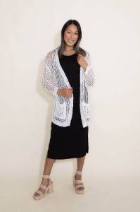 Miracle Crochet Cardigan for Women in White | W2323-WHITE sold by Miracle