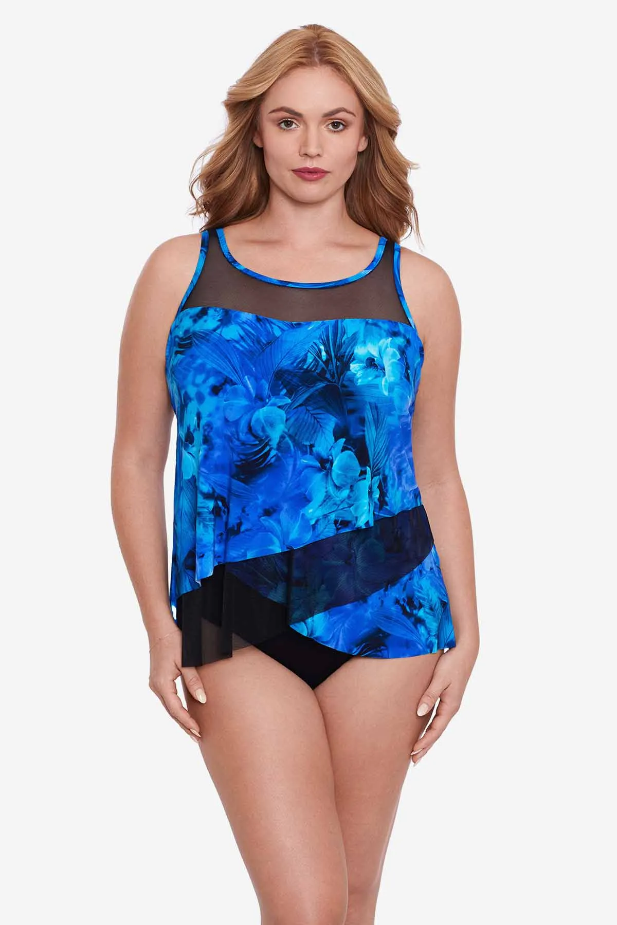 Plus Size Mirage Tankini Top in Sous Marine sold by Miraclesuit