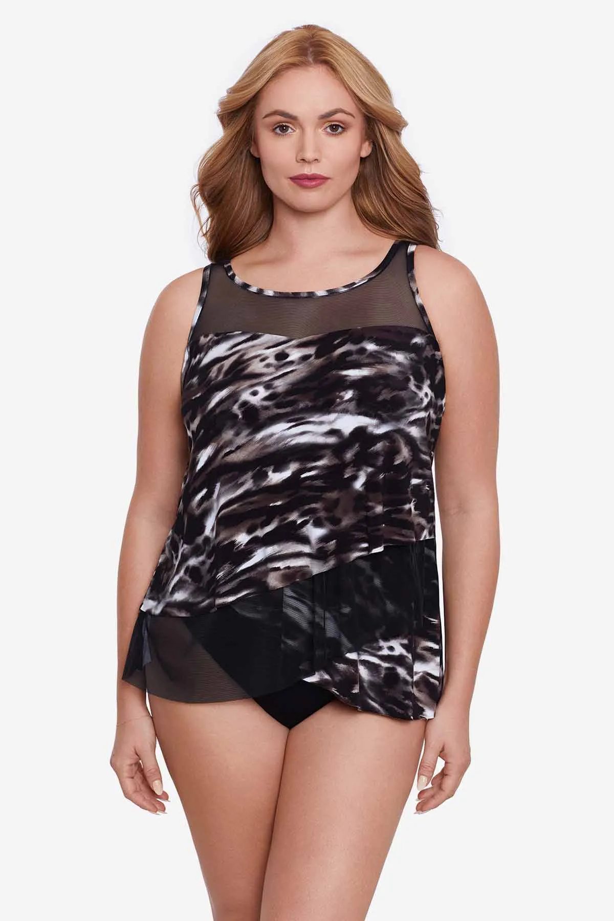 Plus Size Mirage Tankini Top in Tempest sold by Miraclesuit