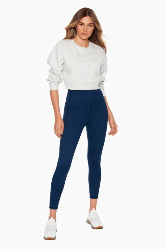 Miracle Jeans® Stitch Tummy Control Performance Leggings in Navy sold by Miraclesuit