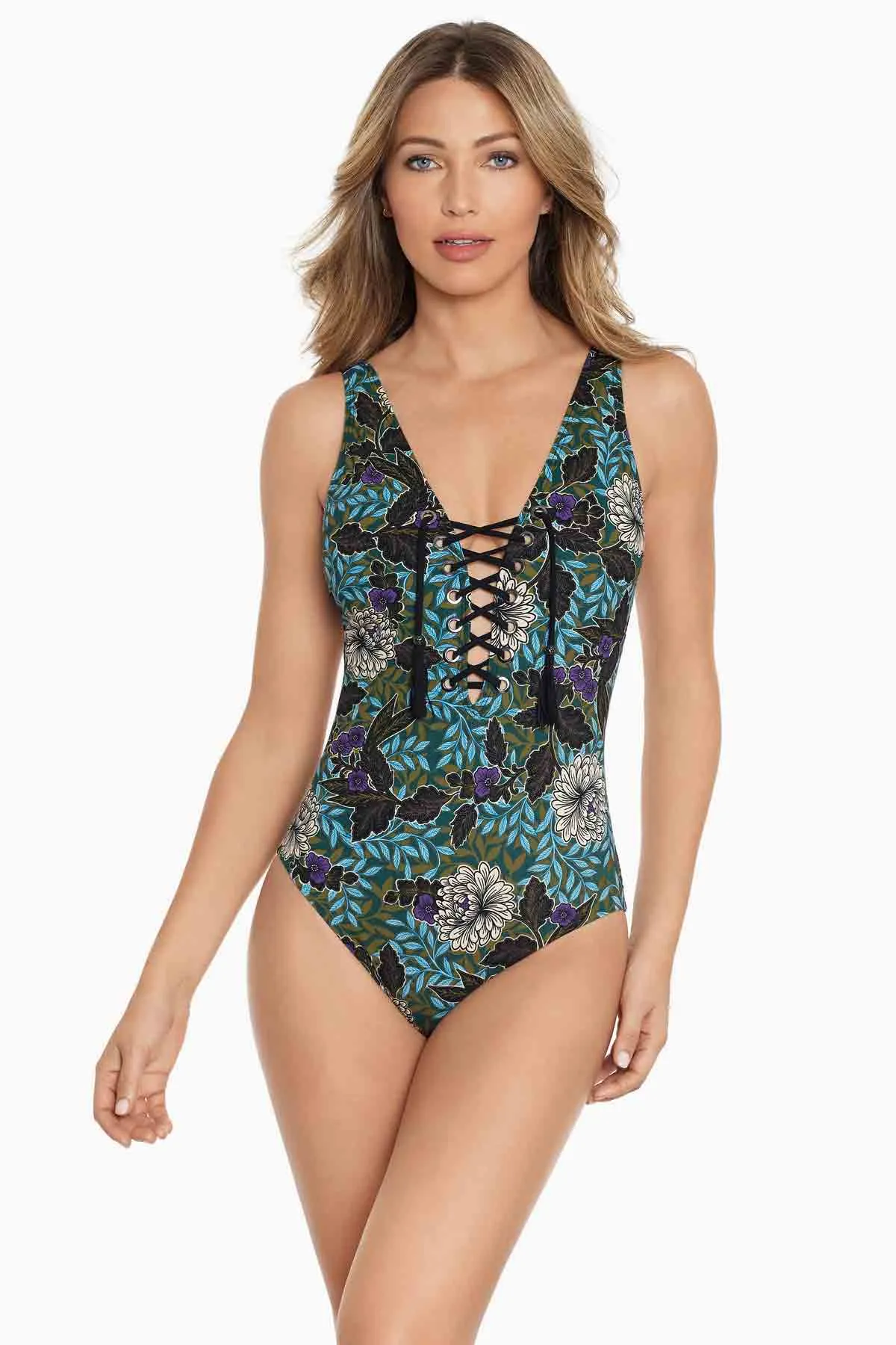 Gypsy Lace Up One Piece in Rhiannon sold by Miraclesuit product image thumbnail 2
