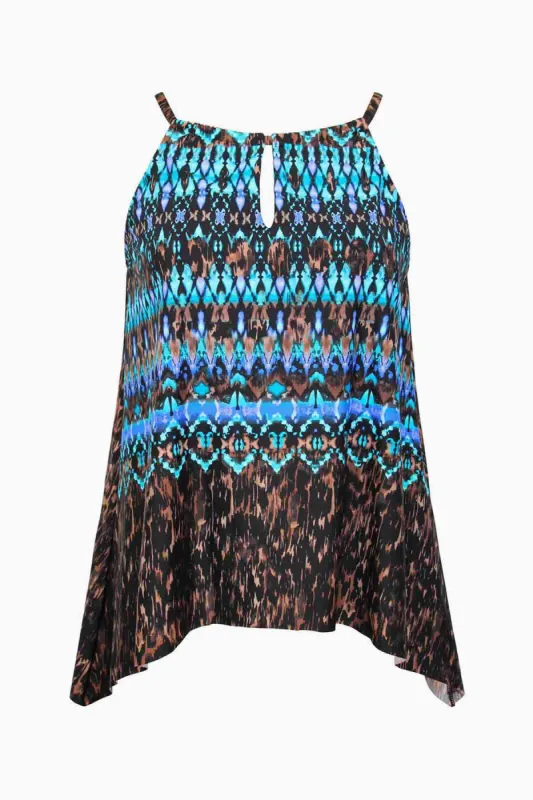 Peephole Tankini Top in Untamed sold by Miraclesuit