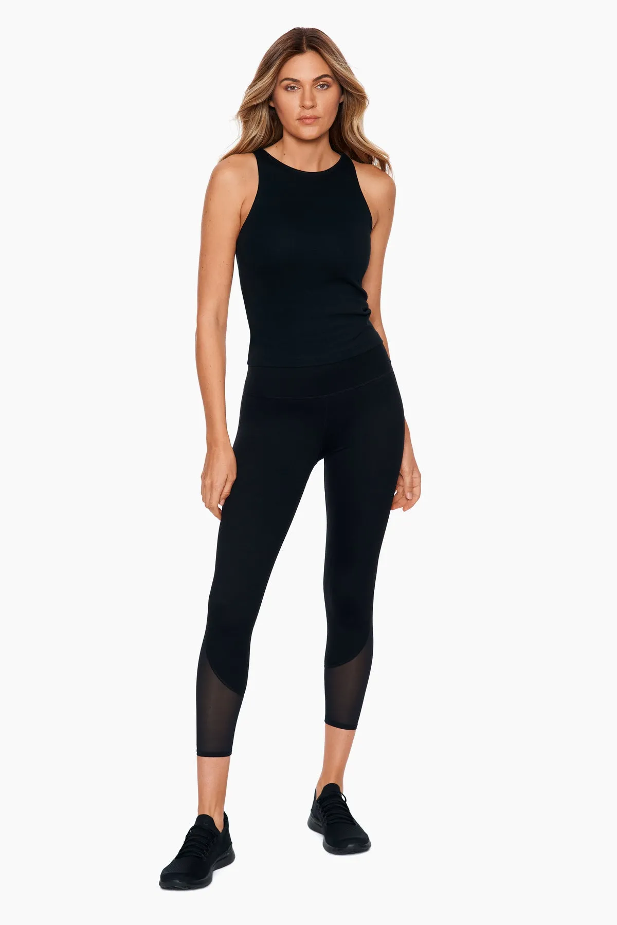Performance Mesh Cut-Out Leggings in Black sold by Miraclesuit
