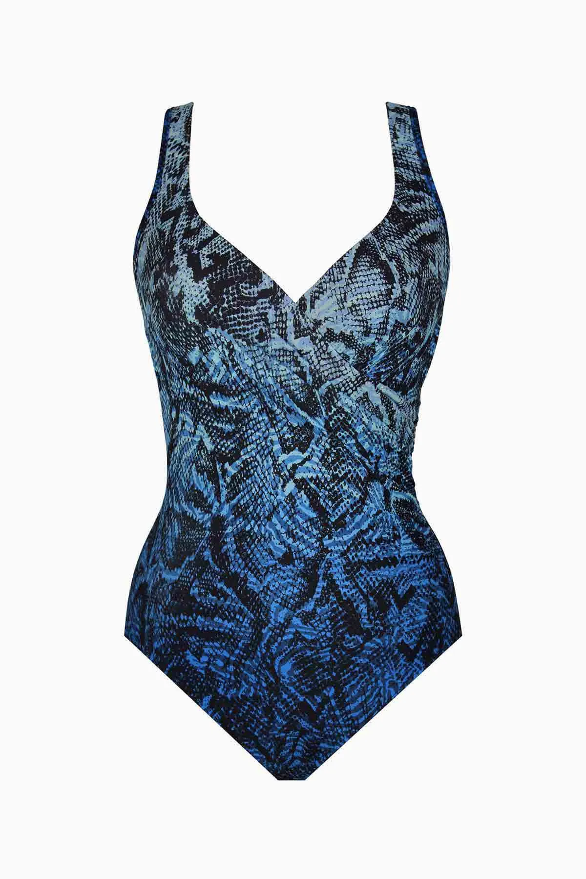 It's A Wrap One Piece in Boa Blues sold by Miraclesuit