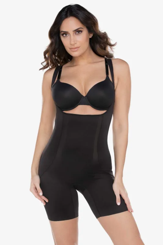 Shape Away® Open Bust Thigh Slimmer Bodysuit sold by Miraclesuit