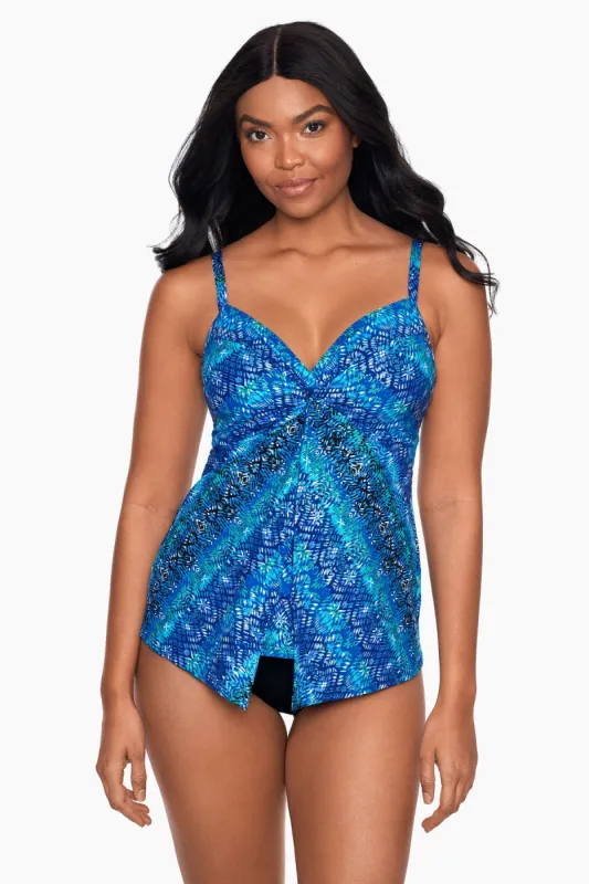 Love Knot Tankini Top in Blue Curacao sold by Miraclesuit