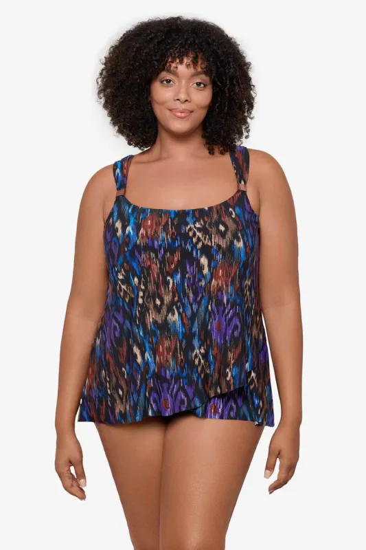 Plus Size Dazzle Tankini Top in Tapiz sold by Miraclesuit