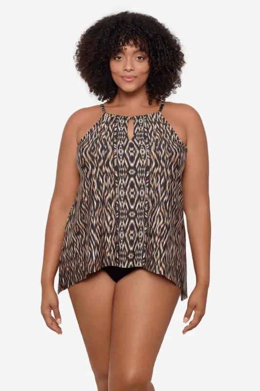 Plus Size Peephole Tankini Top in Topkapi sold by Miraclesuit