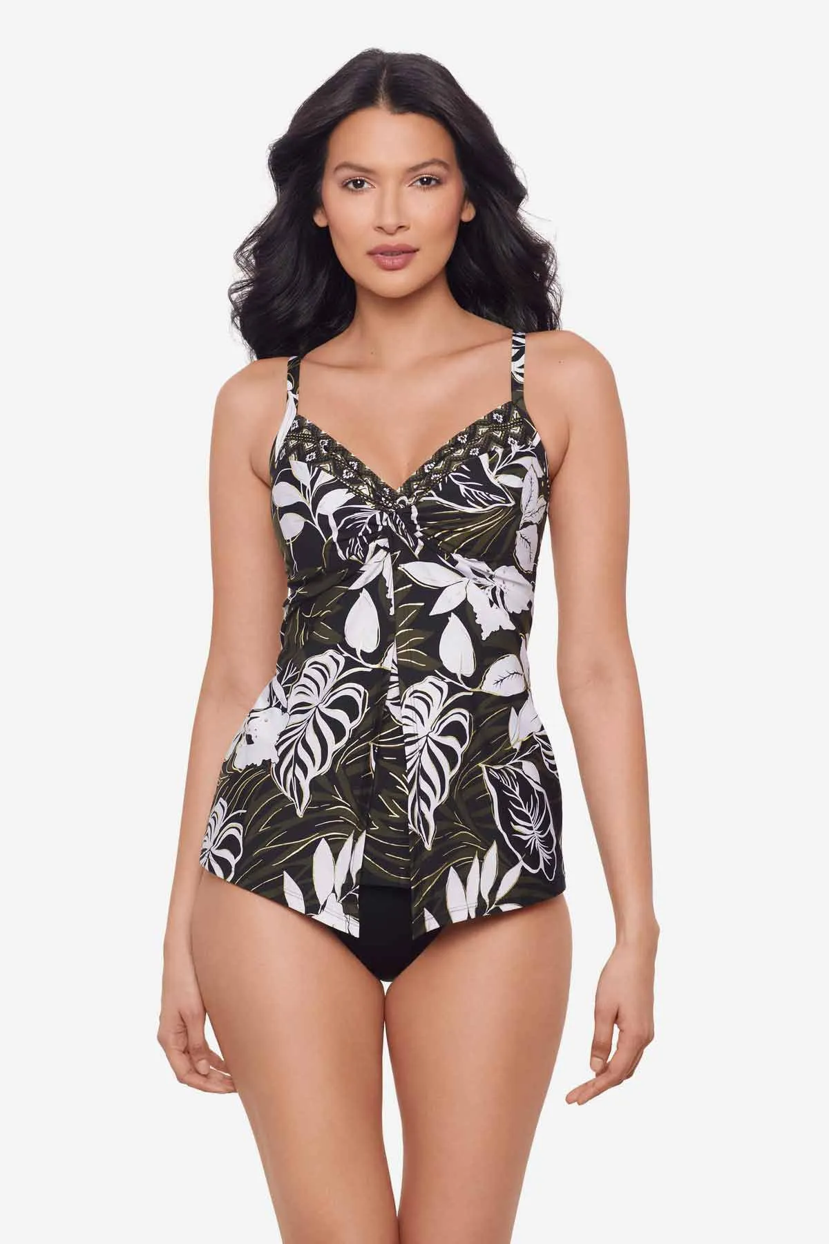 DD-Cup Love Knot Tankini Top in Elle Dorado sold by Miraclesuit