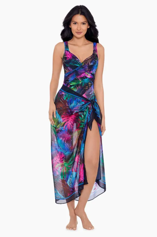 Scarf Pareo Cover Up in Pixel Palmas sold by Miraclesuit