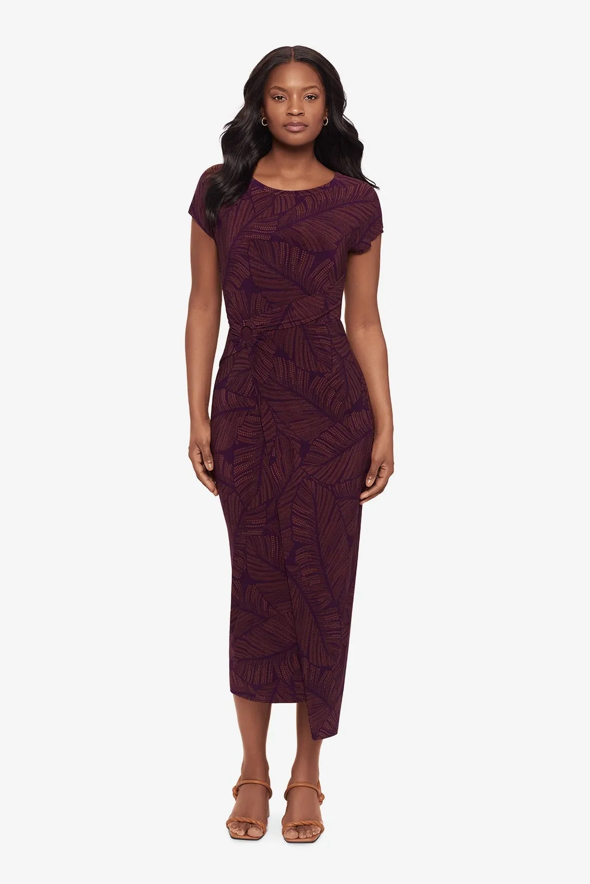 Loki Wrap Front Shaping Dress in Anthurium sold by Miraclesuit