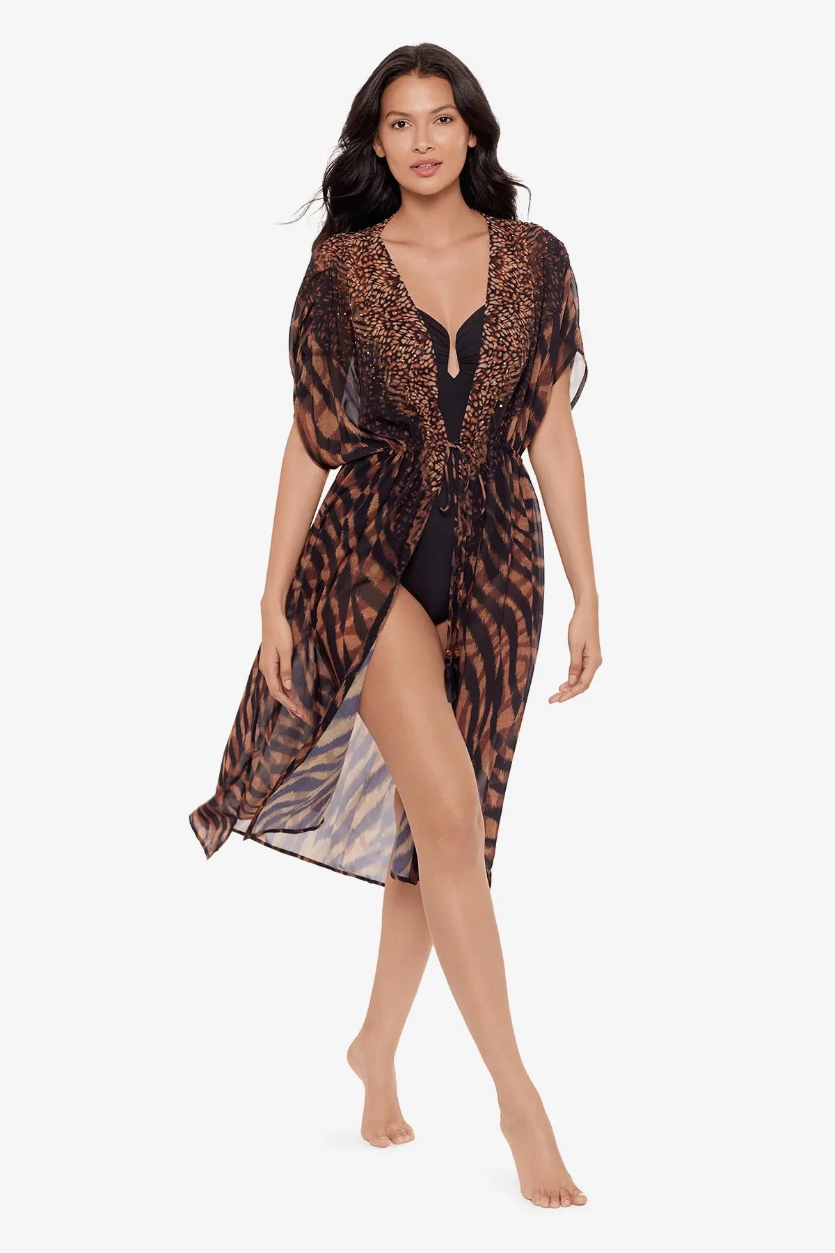 Beaded Kimono Cover Up in Raya De Safari sold by Miraclesuit product image thumbnail 4