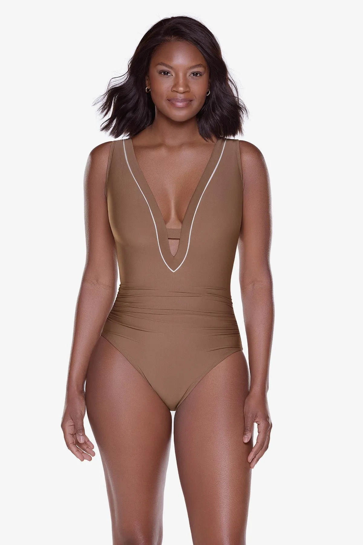 Zen One Piece in Flax sold by Miraclesuit